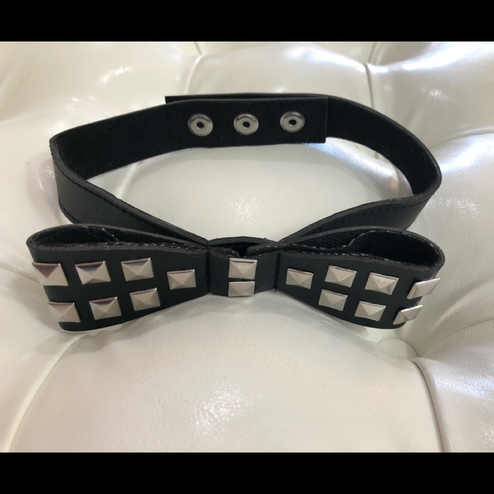 Black studded bowtie